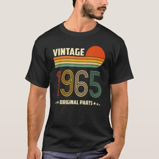 1965生まれ年の誕生日オリジナル部品ヴィンテージ Tシャツ (正面)