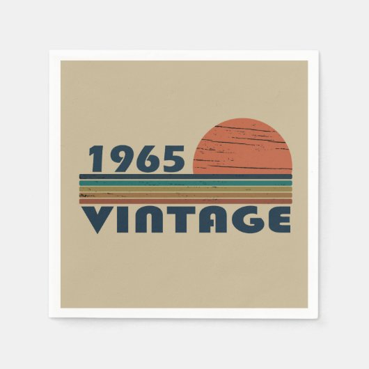 1965生まれ年ヴィンテージ60歳の誕生日パーティー スタンダードカクテルナプキン (正面)