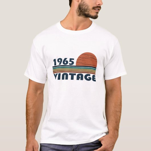 1965生まれ年ヴィンテージ60歳の誕生日プレゼント Tシャツ (正面)