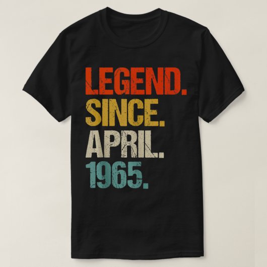 1965生まれ年59歳1965年59歳の誕生 Tシャツ (デザイン正面)