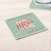 1965生まれ年60歳の誕生日カクテルパーティー スクエアペーパーコースター (アングル)