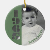 1965生まれ年60歳の誕生日ギフトオーナメント セラミックオーナメント (正面)