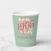 1965生まれ年60歳の誕生日レトロパーティーデコ 紙コップ (裏面)