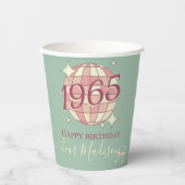 1965生まれ年60歳の誕生日レトロパーティーデコ 紙コップ (正面)