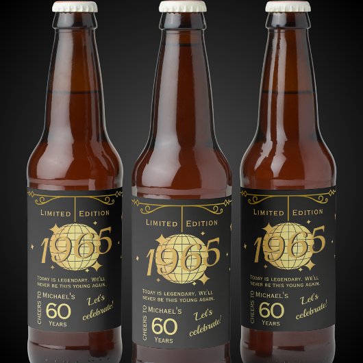1965生まれ年60th birthday party beer Label Set ビールラベル