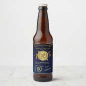 1965生まれ年60th birthday party blue beer Label ビールラベル (正面)