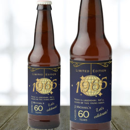 1965生まれ年60th birthday party blue beer Label ビールラベル