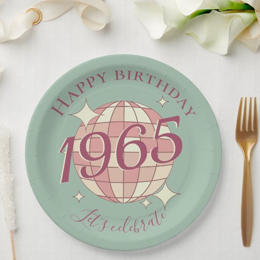 1965生まれ年60th birthday party decor紙プレート ペーパープレート