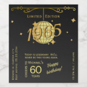 1965生まれ年60th birthday party wine label ワインラベル (シングルラベル)