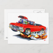 1965-66年インパラ 赤 コンバーチブル ポストカード (正面/裏面)