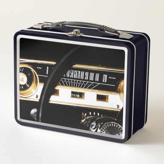 1965 Classic Car Dashboard メタルランチボックス (正面)