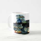 1965 GTOの黒い車 コーヒーマグカップ (正面左)