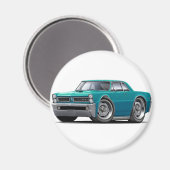 1965 GTOティール（緑がかった色）車 マグネット (正面/裏面)