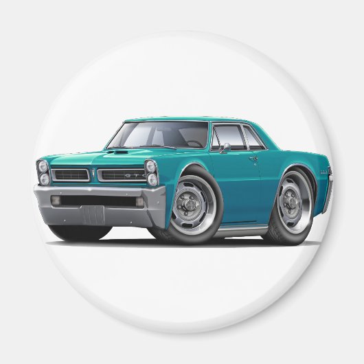 1965 GTOティール（緑がかった色）車 マグネット (正面)