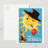 1965 Seville Spain April Fair Poster ポストカード (正面/裏面)