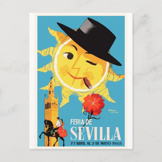 1965 Seville Spain April Fair Poster ポストカード (正面)