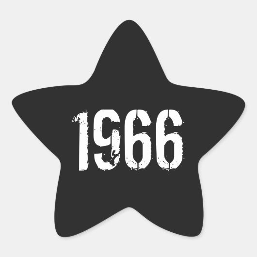 1966の誕生日のステッカー年1966年に生まれて下さい 星シール (正面)