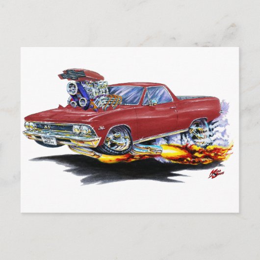 1966エルカミノマルーントラック ポストカード (正面)