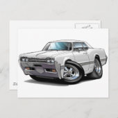 1966オールズカトラスホワイトカー ポストカード (正面/裏面)