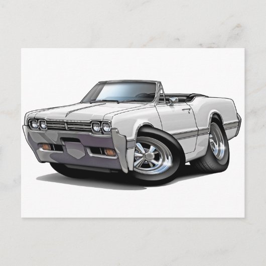 1966オールズカトラスホワイトコンバーチブル ポストカード (正面)