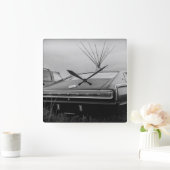 1966ドッジチャージャ(B/W) スクエア壁時計 (ホーム)