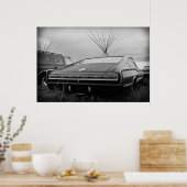 1966ドッジチャージャ(B/W) ポスター (キッチン)