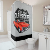 1966パーソナライズされたコンバーチクラシックブル車庫 シャワーカーテン (インサイチュ)