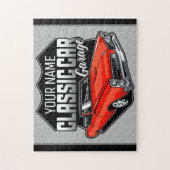 1966パーソナライズされたコンバーチクラシックブル車庫 ジグソーパズル (縦)