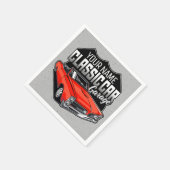 1966パーソナライズされたコンバーチクラシックブル車庫 スタンダードカクテルナプキン (角)