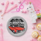 1966パーソナライズされたコンバーチクラシックブル車庫 ペーパープレート (パーティー)
