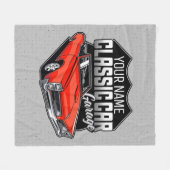 1966パーソナライズされたコンバーチブルクラシック車庫 フリースブランケット (正面(横))