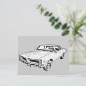 1966ポンティアックレマンスカーイラストレーション ポストカード (スタンド正面)