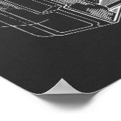 1966ヴィンテージカメラ特許アートスケッチプリント ポスター (角)