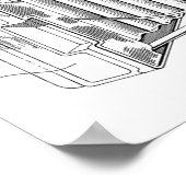 1966ヴィンテージカメラ特許アートスケッチプリント ポスター (角)