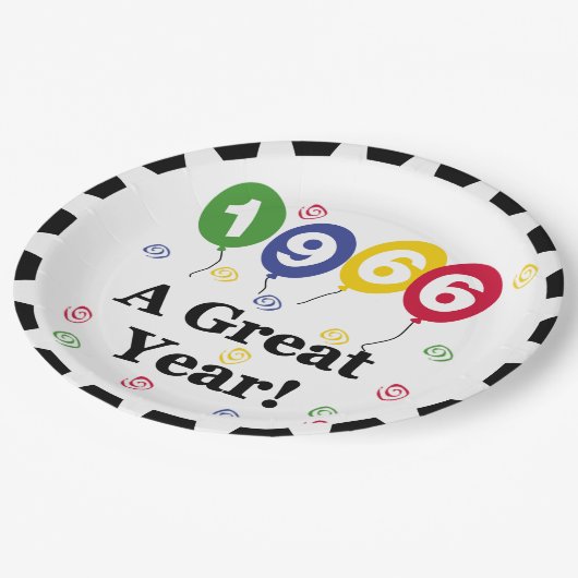 1966年のすばらしい年の誕生日の紙皿 ペーパープレート (アングル)