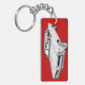 1966年のポンティアクルマン車のイラストレーション キーホルダー (正面左)