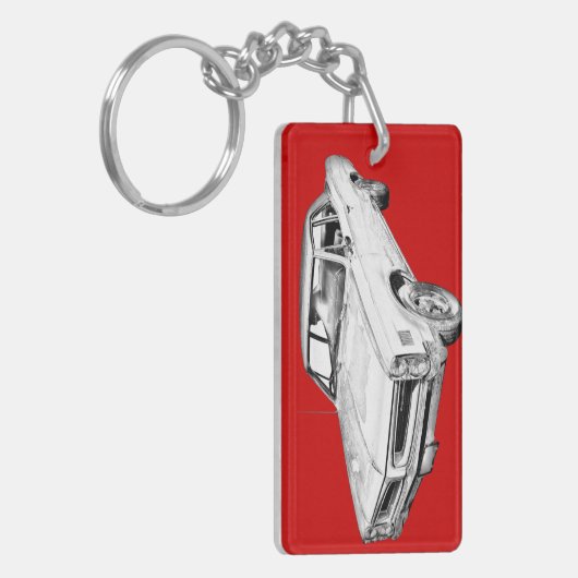 1966年のポンティアクルマン車のイラストレーション キーホルダー (正面左)
