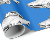 1966年のポンティアクルマン車のイラストレーション ラッピングペーパー (ロールコーナー)