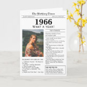 1966年の新聞バースデーカード カード (黄色い花)