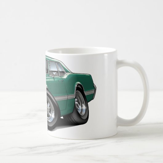 1966年のOldsのカットラスのティール(緑がかった色)車 コーヒーマグカップ (右)