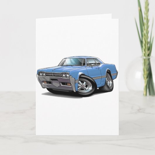 1966年のOldsのカットラスのLt Blue Car カード (正面)