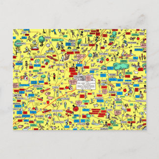 1966年オハイオ州コロンバス 古地図のポストカード ポストカード