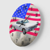 1966年シボレー国旗 ラージ壁時計 (傾斜)