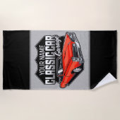 1966年パーソナライズされたコンバーチブクラシックル自動車車庫 ビーチタオル (正面)