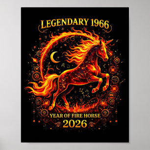 1966年丙午年馬 60歳の誕生日 中国 ポスター