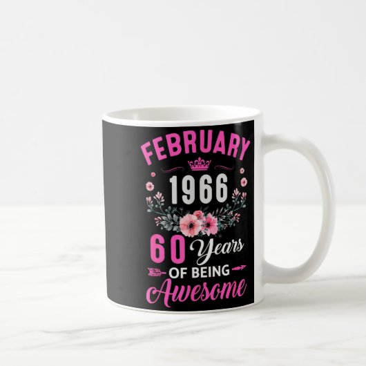1966年以来の女性 60歳 2月 コーヒーマグカップ (右)