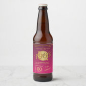 1966年生まれ 60歳の誕生日パーティー ピンクビール ラベル (正面)