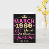 1966年3月 60周年 おめでとう レトロ60 カード (黄色い花)