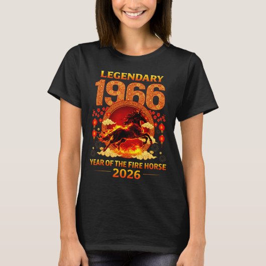 1966年 丙午 生まれ 60歳の誕生日 中国 Tシャツ (正面)