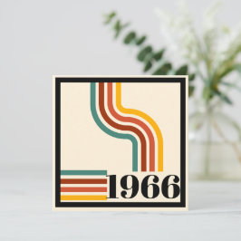 1966年 60歳の誕生日 レトロ ストライプ ヴィンテージ 招待状